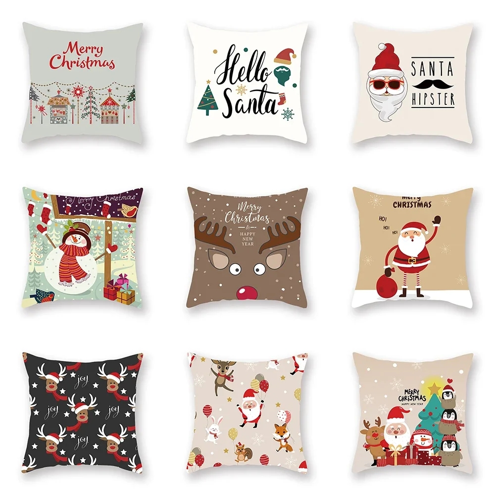 

Christmas and winter snowflake printed pattern cushion cover for home living room sofa decoration pillowcase 45 * 45cm