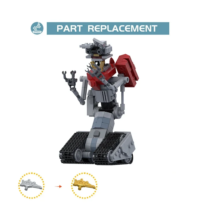 MOC Short Circuit Johnny 5 Robot Building Blocks Set Military Robot Mech Model 382 Pcs Brick Toys for Kids Christmas Gifts