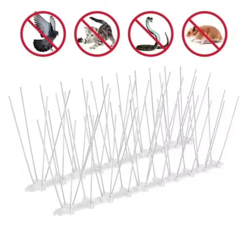 

1Pc 25cm Plastic Repeller Bird and Pigeon Spikes Deterrent Anti Bird Stainless Steel Spike Strip Bird Scarer Repeller for Pigeon
