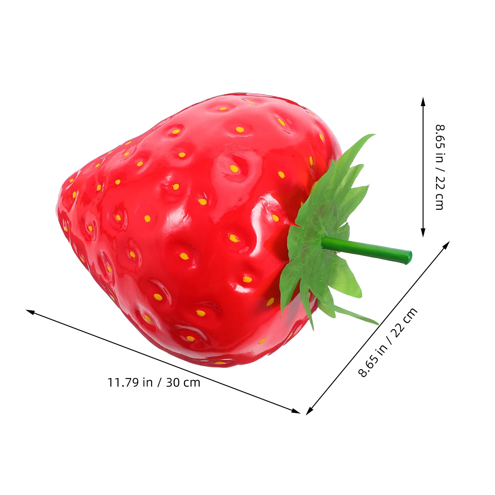 Giant Size Artificial Strawberry 11.7x8.6 Realistic Simulation Fake Fruit Party Decor Photo Strawberry Party Supplies