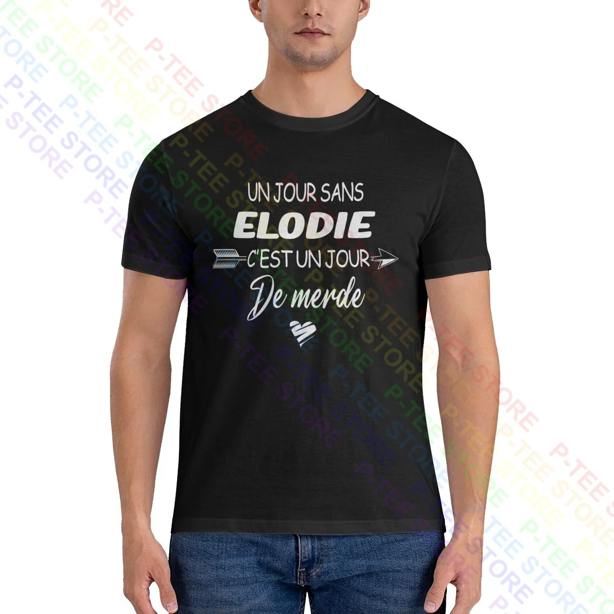 Un Jour Sans Elodie C'Estun Jour De Merde Shirt T-shirt Rare Funny Hipster All-Match Tee