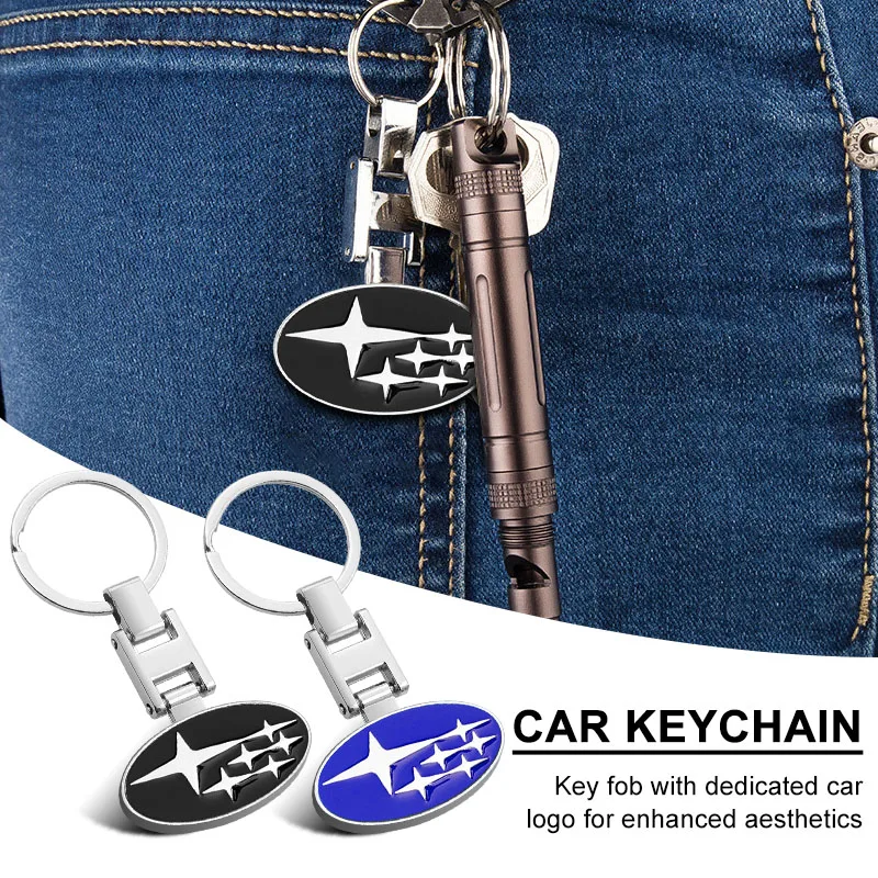 

1Pcs Car Emblem Keychain Metal Key Ring Auto parts For Subaru Impreza Legacy WRX STI BRZ XV WRC Forester Crosstrek Outback
