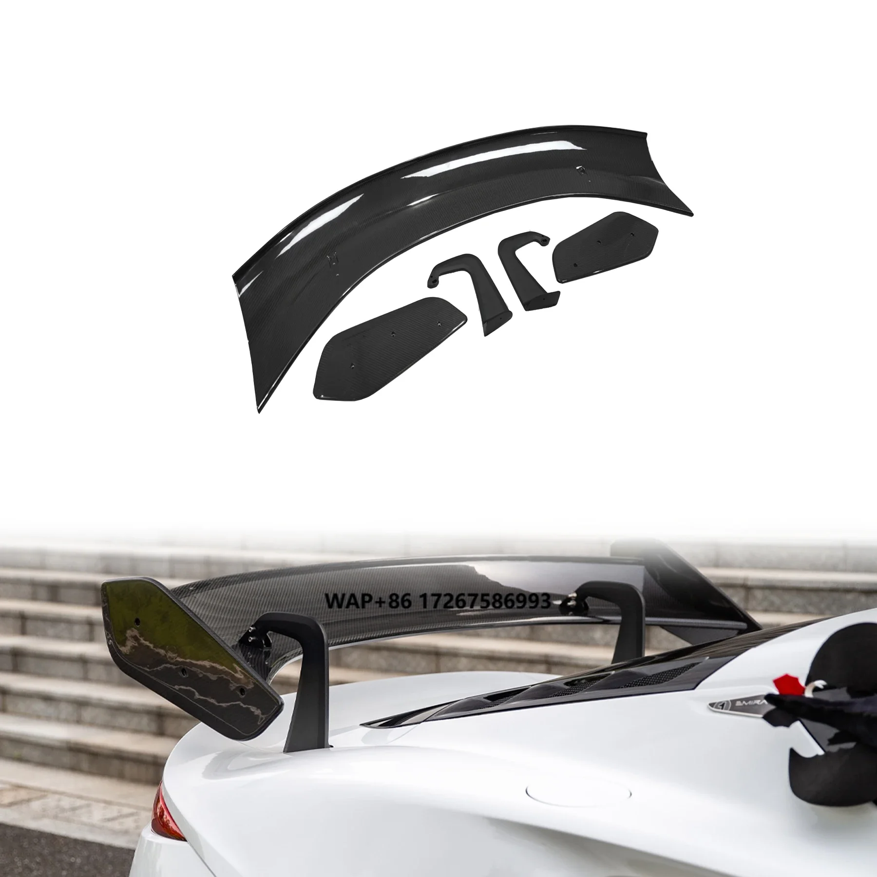 LotusEmira Auto Parts Rear Wing Spoiler Body Kits Dry Carbon Fiber Automotive Accessories Rear Wing for Lotus Emira Upgrades GT4