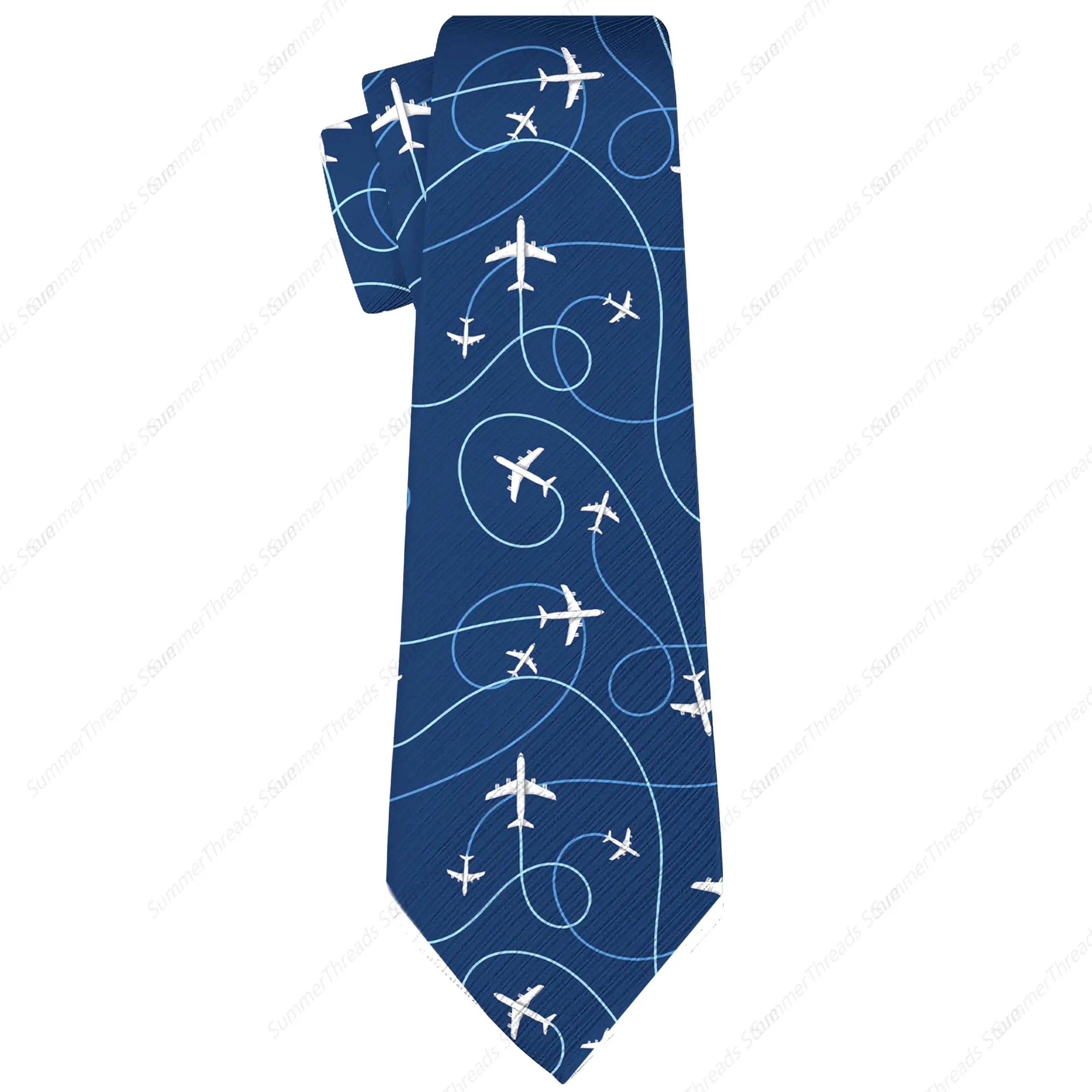 Airplane Tie for Men Pilot Ties Novelty Flight Ties Formal Airplane Necktie for Men, Slim Necktie for Wedding, Business