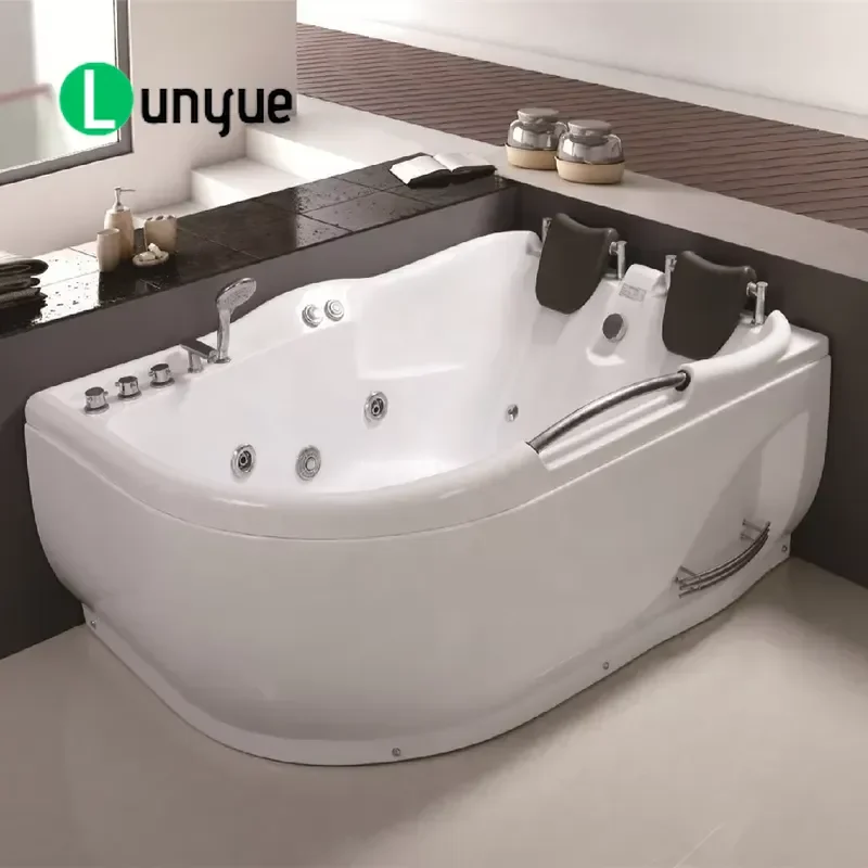 Luxury ABS 2 Person Jetted Spa Hot Tub White Massage Bathtub for Home Bathroom Dubai Style Relaxing Hydrotherapy Bath