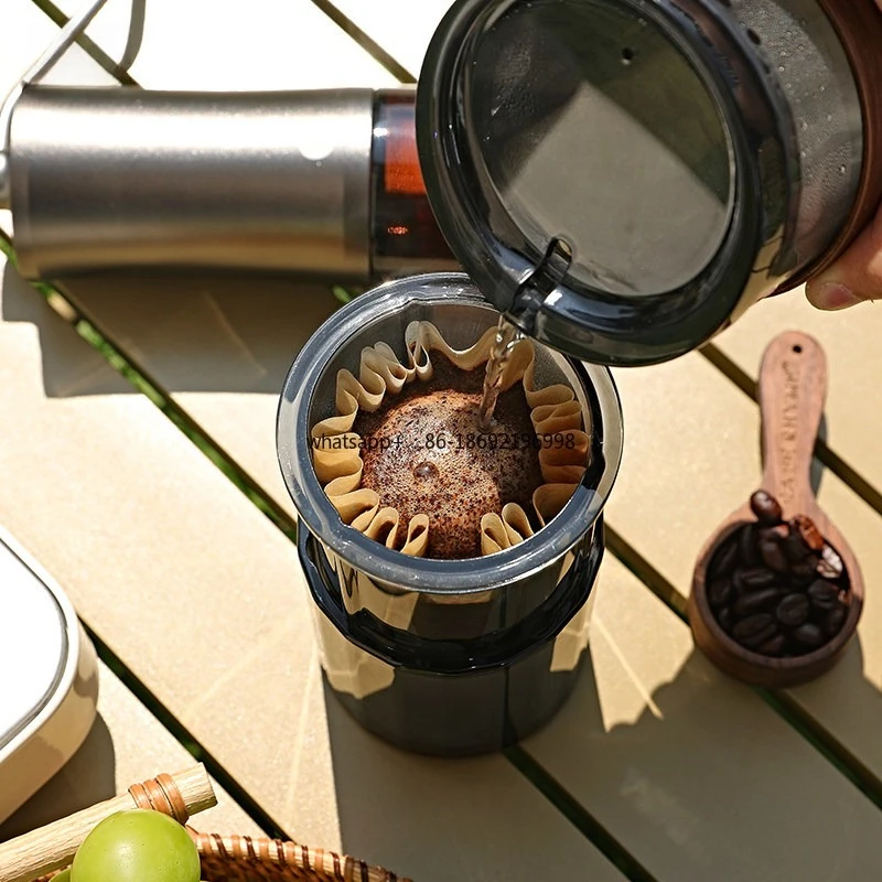 P-over Coffee Pot Set, Filter Cup, Pour-over Pot, Sharing Pot, 3-in-1 Outdoor Travel Portable Pour-over Set