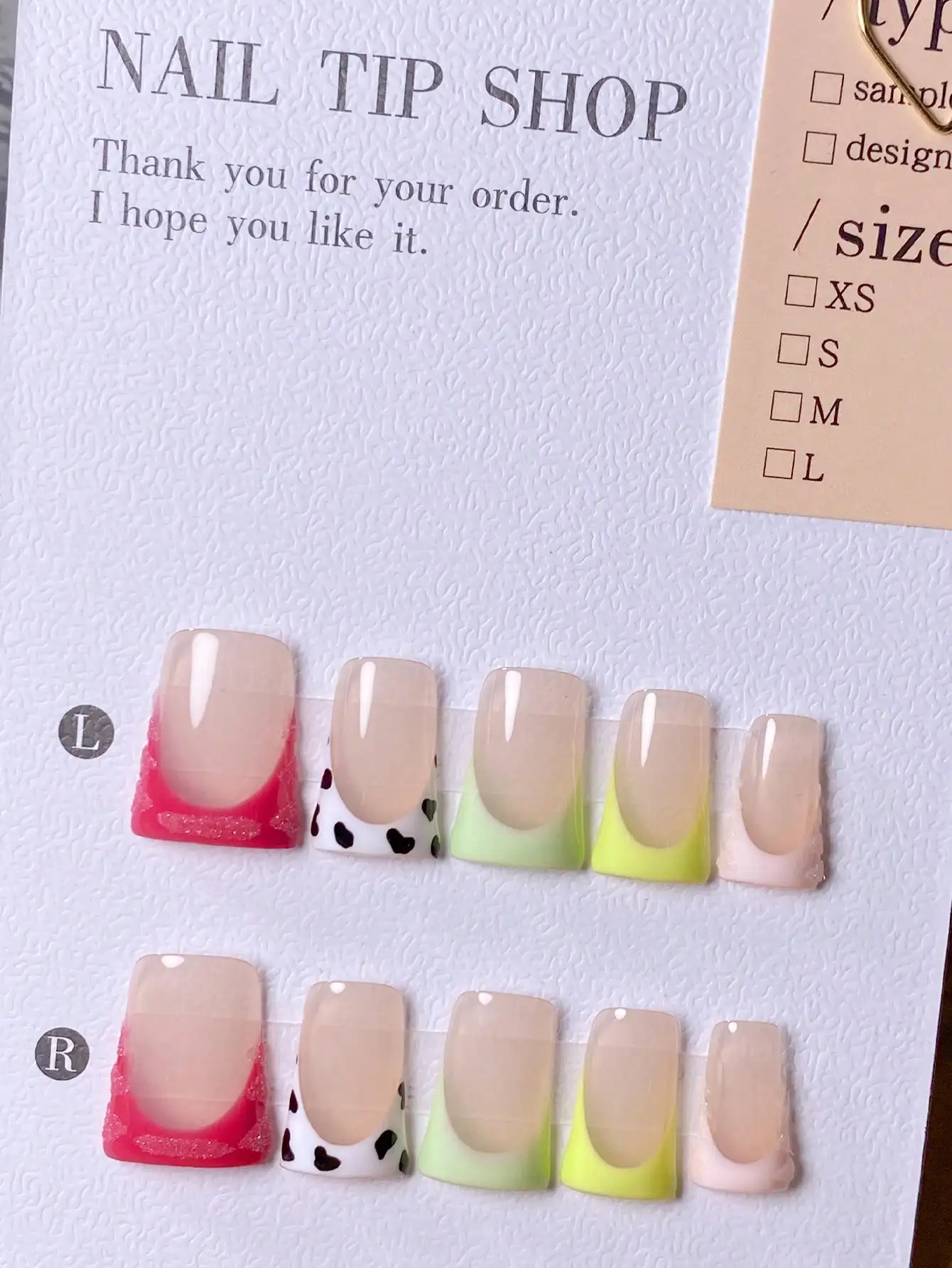 10 Stück reine handgemachte Entennägel, mehrfarbig, französisches Kuhmuster, Pulver, Creme, Puder, niedlich, modisch, leicht, falsche Nägel