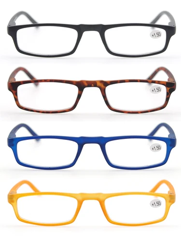 Imagen 2 del producto MODFANS Gafas de lectura - 4 pares de lectores de moda Bisagra de resorte de marco estrecho para hombres y mujeres