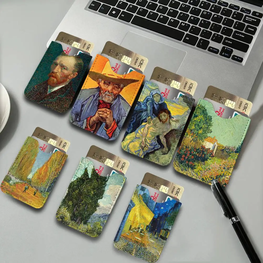 Vincent Willem Van Gogh Leather Card Wallet Soft Lightweight Portable Credit ID Card Holder Daily Commute Card Case
