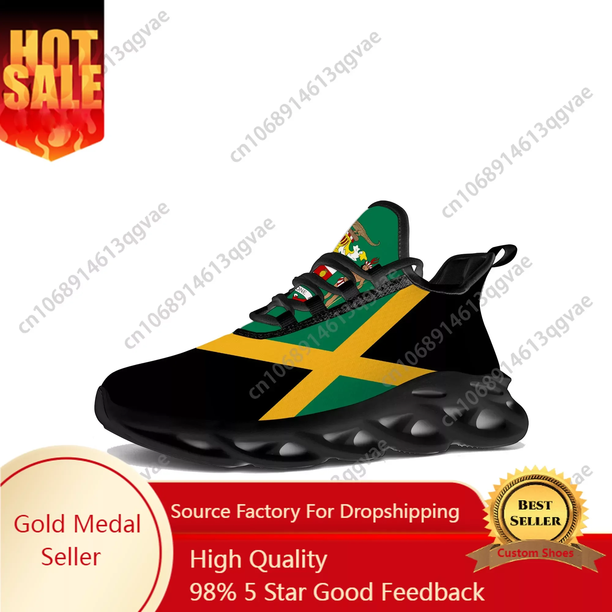 

Jamaican Flag Flats Sneakers Mens Womens Sports Jamaica Shoes High Quality Sneaker Lace Up Mesh Footwear Tailor-made Shoe Black