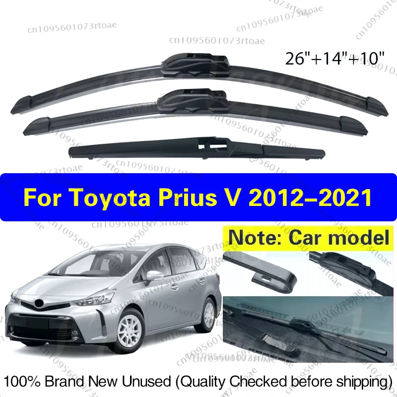 

Wiper Front Rear Wiper Blades Set For Toyota Prius V 2012 - 2021 Windshield Windscreen Window Car Rain Brush 2019 2020 26"14"10"