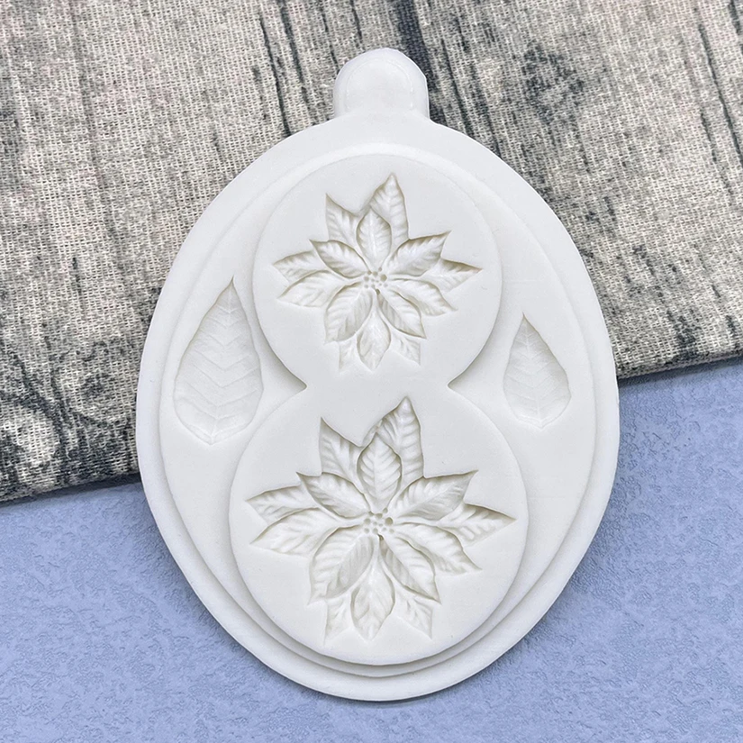 Poinsettia Christmas Flower Silicone Cake Baking Mold Sugarcraft Chocolate Cupcake Resin Tools Fondant Cake Decorating Tools