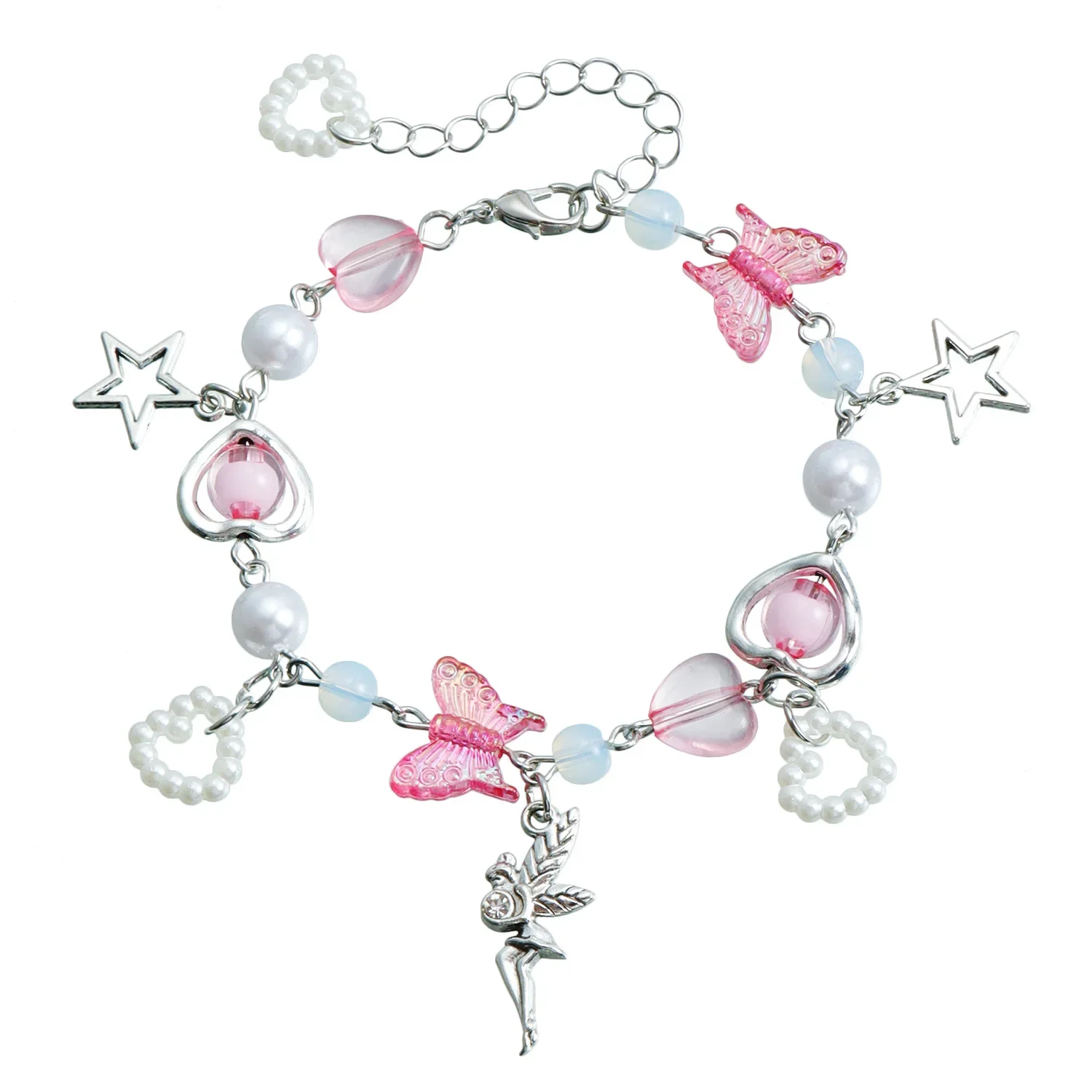 The latest fashion trend accessories Garden with crystal love chain star beaded bracelet Holiday gift