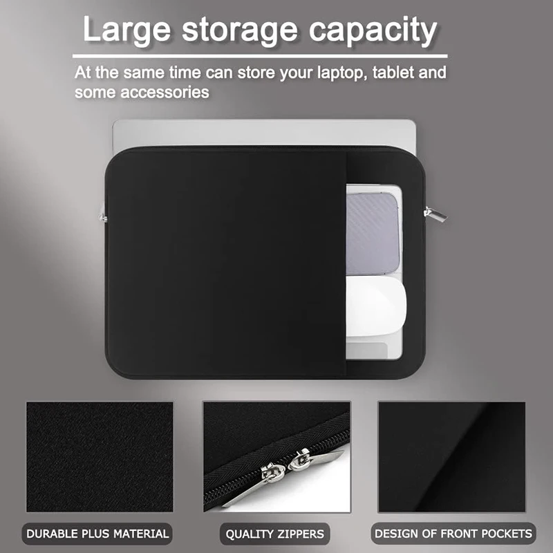 Laptop Bag Case For Macbook Air Pro 13 14 15.6 Xiaomi Lenovo Asus Dell HP Notebook Sleeve 13.3 Inch Protective Case Black Grey