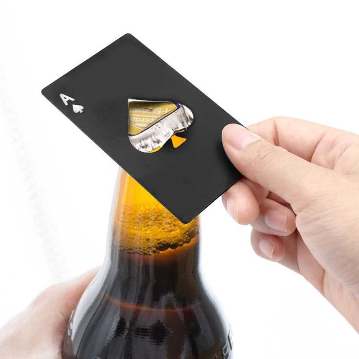 1/10pcs Stainless Steel Ace Of Spades Credit Card Bottle Opener - Creative Poker-Shaped Beer Corkscrew For Home Bar