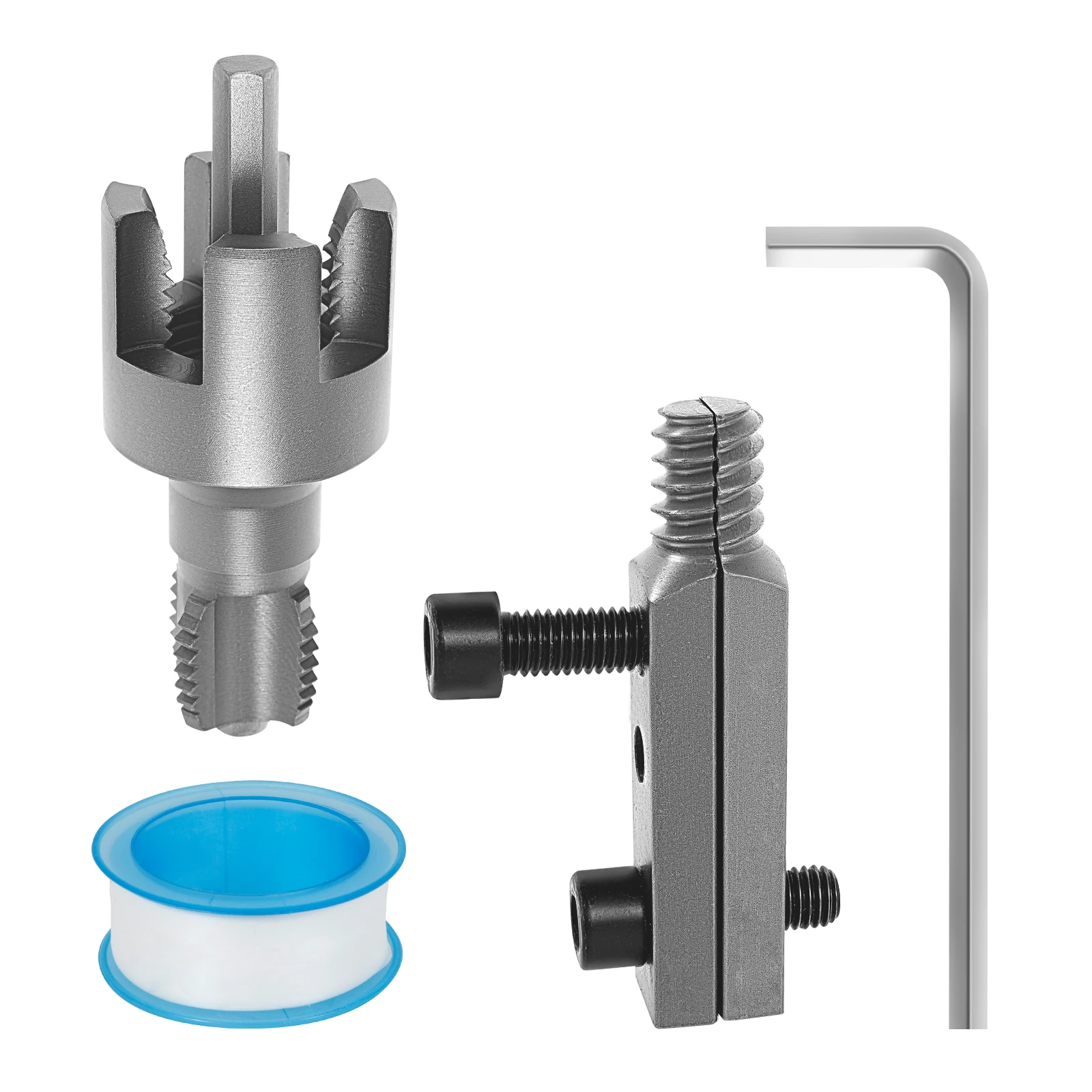 

Integrated Internal and External Pipe Thread Cutting Tool PVC Pipe Threader Kit 1/2'' 3/4'' Internal External Rethreading Maker