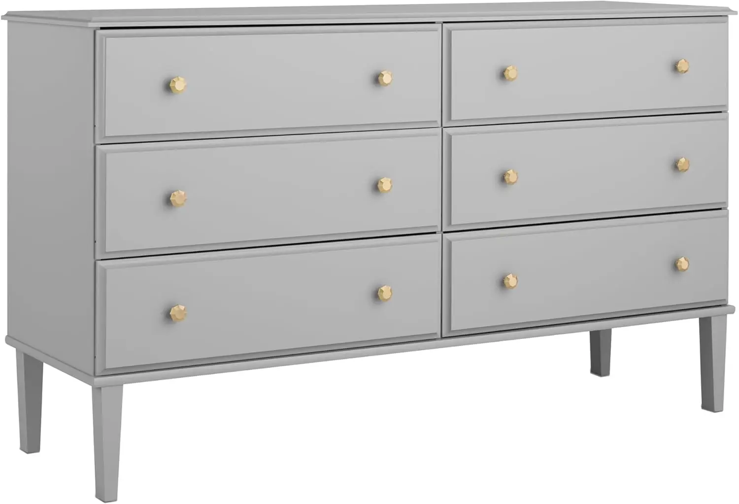 

Комод Prepac Lux, серый комод для спальни, комод с 6 ящиками, 18,5 дюйма Г x 56,25 дюйма Ш x 33 дюйма В, GDBR-2306-1