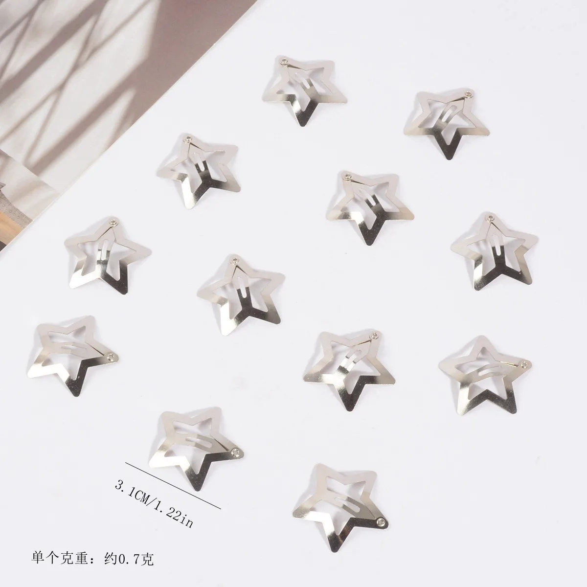 Y2K 3.2cm Star Hair Clip Ins Style Metallic Sweet Cool Clip Silver Pentagram Bb Clip Accessory view 4