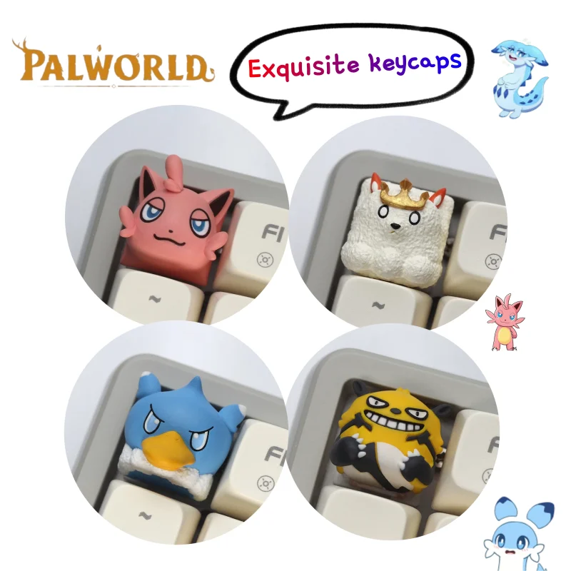 Palworld Chillet Chikipi Cryolinx Cattiva Lamball Refined Keycap High Color Value Creative Personality Mechanical Keyboard Cap