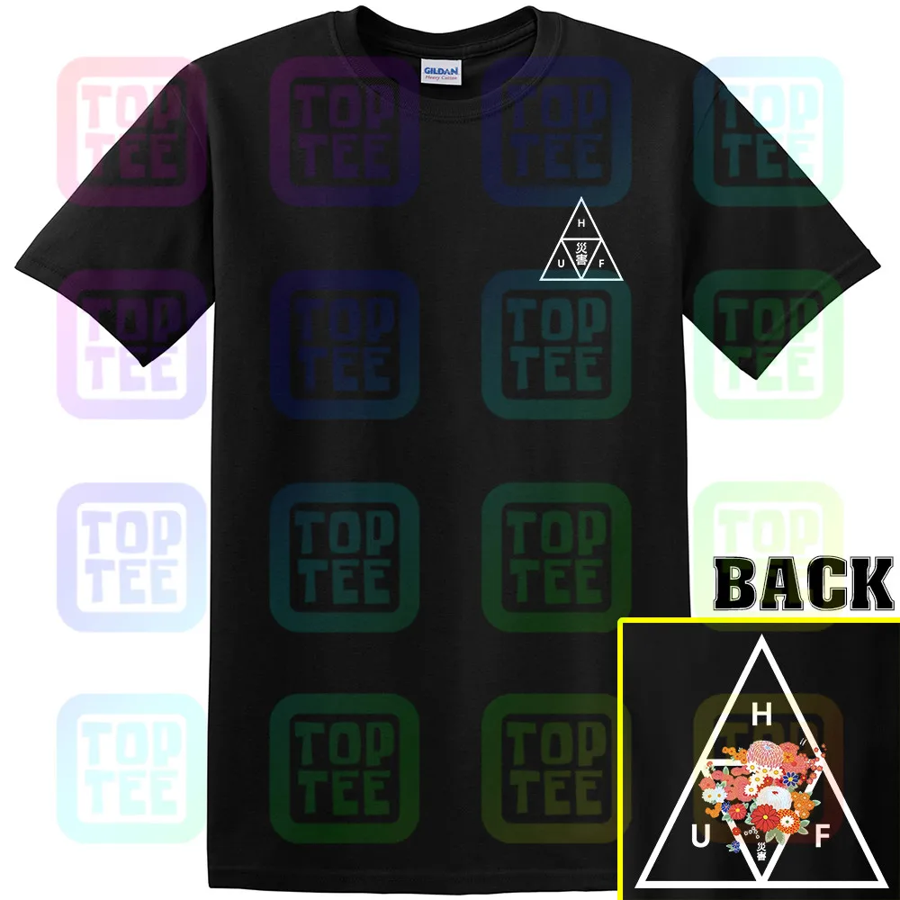 Huf Memorial Triple Triangle T-Shirt Black Unisex Size S-3Xl