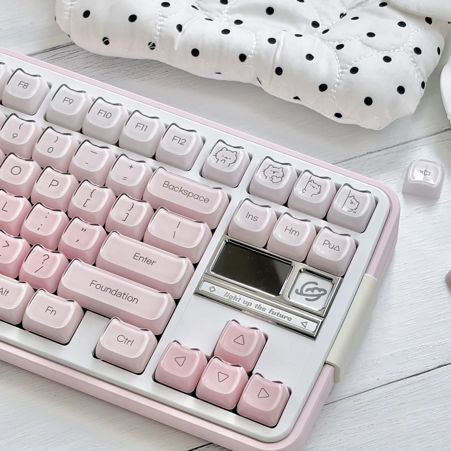 Pc Gaming Set - URE MAO キトゥンファンデーションキーキャップセット PBT+PC ダブルショット ピンク