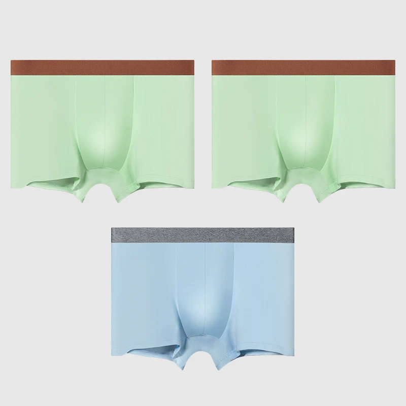 3PCS Herren-Slips, Herren-Boxershorts aus Baumwolle, Modal-Unterteile, Sommer, schlanke Jungen-Sport-Boxershorts in Übergröße, Kopf.