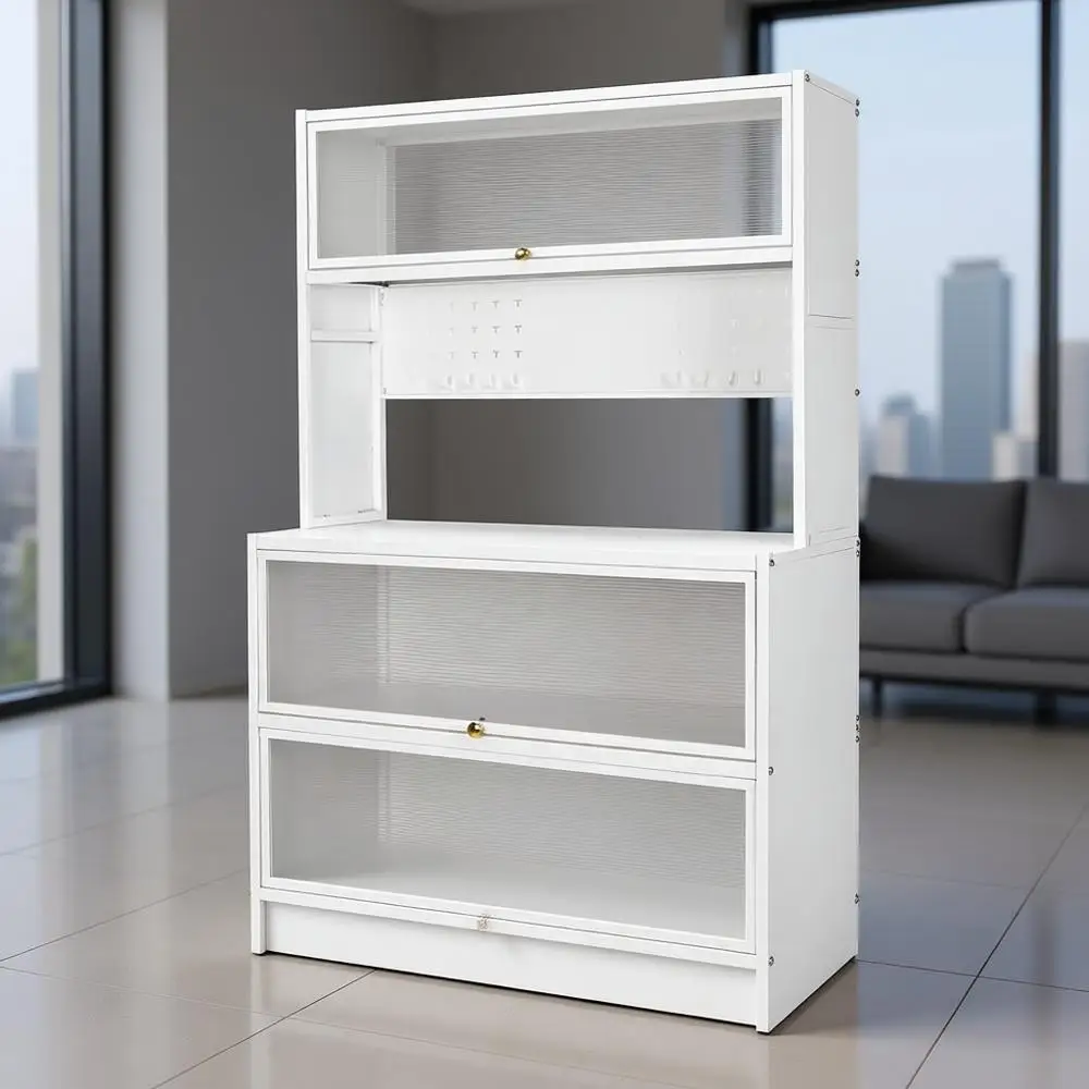 

Многоуровневый металлический органайзер для шкафчика с отверстиями для хранения на кухне и аксессуаров для духовки