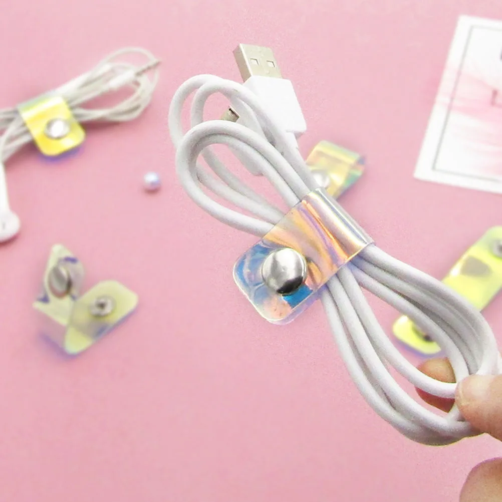

20Pcs Transparent Cable Wrappers Small Size Durable Earphone Cord Organizers Multipurpose Wire Holders for Office Home School