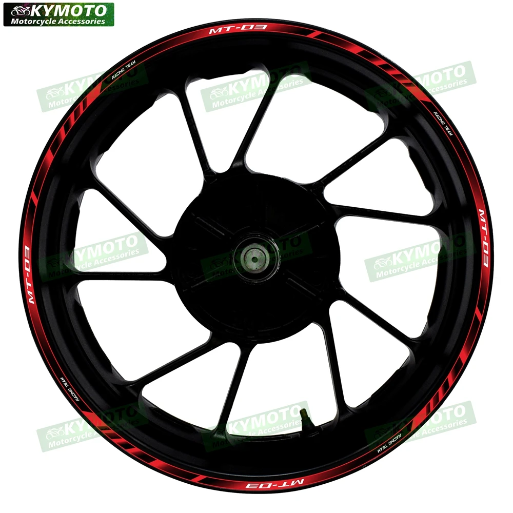 สติ๊กเกอร์ตกแต่งล้อรถมอเตอร์ไซค์ MT-03 MT03 ขนาด 17 นิ้ว สำหรับล้อหน้าและล้อหลัง แบบสะท้อนแสง