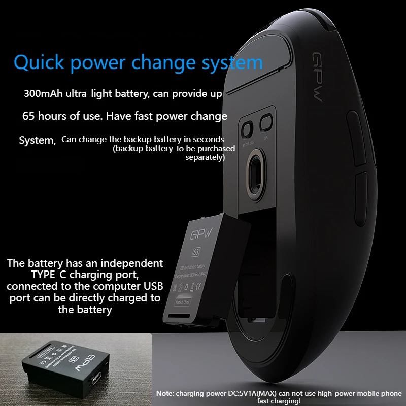 Gpwg3 Gaming Mouse Wireless Bluetooth Connection Wireless Mouse Lightweight Design Paw3311 Chip E-Sports Gaming Accessories