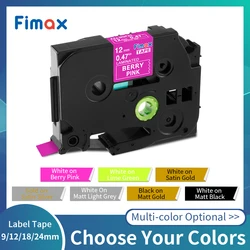 Fimax-Cinta de etiquetas de papel mate, Compatible con Brother TZe MQP35, TZ-MQP35, Berry Pink, p-touch, PT-H100, PTD210, PTD600