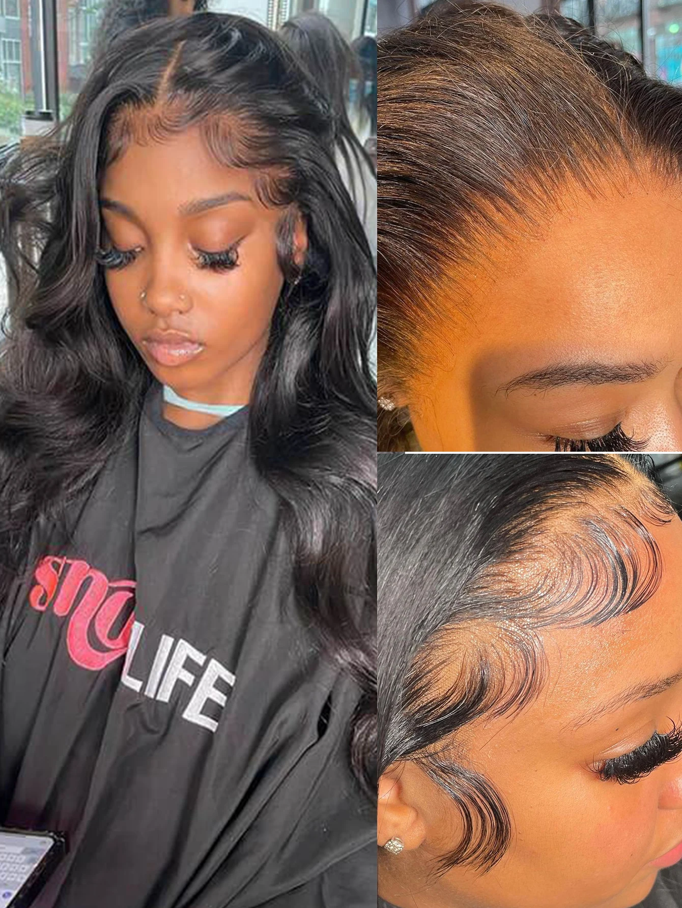 شعر مستعار مموج لجسم الإنسان من Jarin-Malaysian للنساء ، دانتيل سويسري شفاف ، أسود طبيعي ، 13 × 4 ، 13 × 6