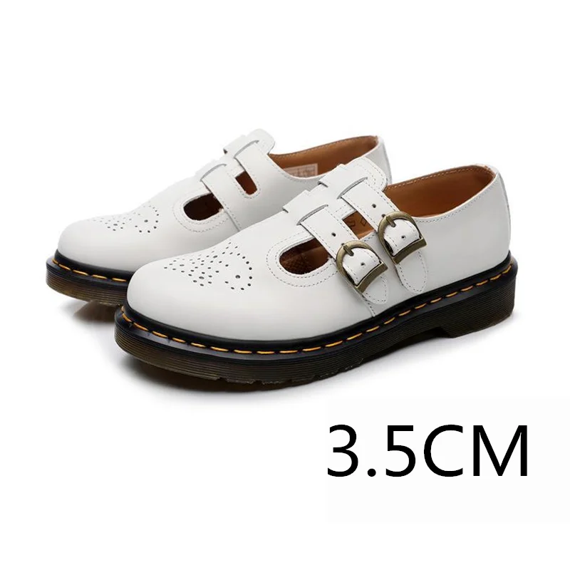 British Style Fashionable Genuine Leather Flat Bottomed Leather Mary Jane Shoes Casual Thick Bottomed Outdoor Women\'s Shoes