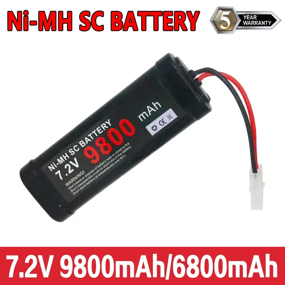 2024 New 7.2V Battery 9800mAh/6800mAh Ni-MH Batteries Pack For RC Car Truck Buggy Boat Tank Ni-Mh Baterias gray supper power