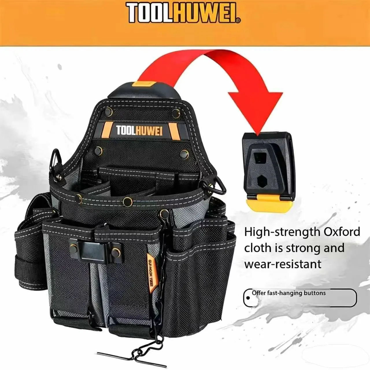 toolhuwei-master-electrician-pouch-quick-lock-multifunctional-waist-shoulder-pack-large-capacity-repair-bag