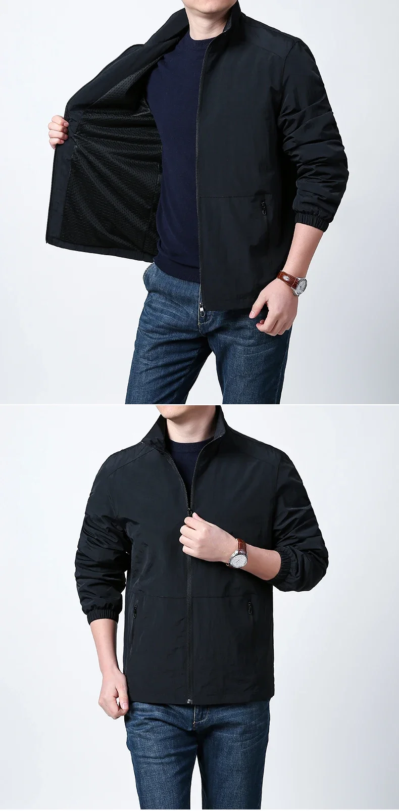 Men's Lightweight Packable Windbreaker Jacket 100% Polyamide Nylon Breathable Outdoor Sports Sun Protection Coat 2026