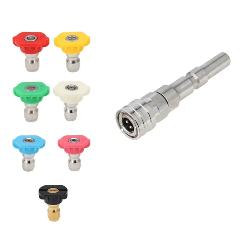 A04G-Spraying Nozzle Kit With High Pressure Wash Adaptor For Nilfisk KEW ALTO WAP CALM- Includes 1/4 Inch Quick Connect Hose