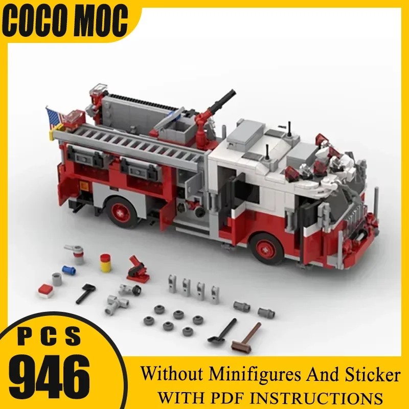 

Модель Технология Кирпичи Серия автомобилей New York Fire Brigade Engine 34 Moc Фирменный автомобиль DIY Строительный блок Игрушка