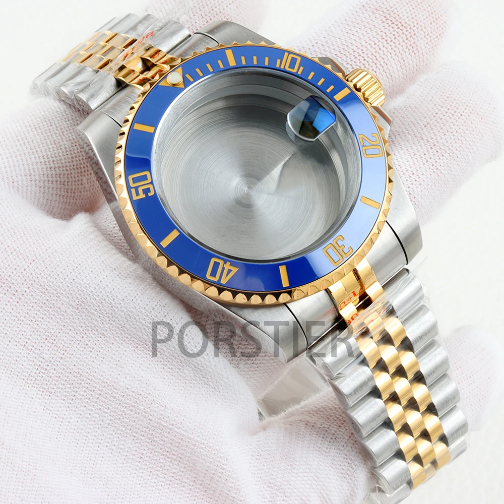 Rose Gold 40mm NH35 Watch Case Sapphire Glass for Seiko NH34 NH35 NH36 NH38 Movement SUB/GMT/ Yacht-Master Oyster/Jubilee Strap