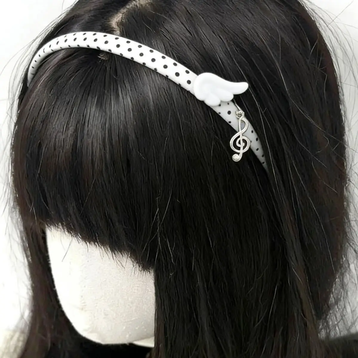 Korean Y2K Kawaii Polka Dot 1cm Thin Headband Cute Lolita Cosplay Hair Accessory Head Band for Women Girls Ashion Items Hairband