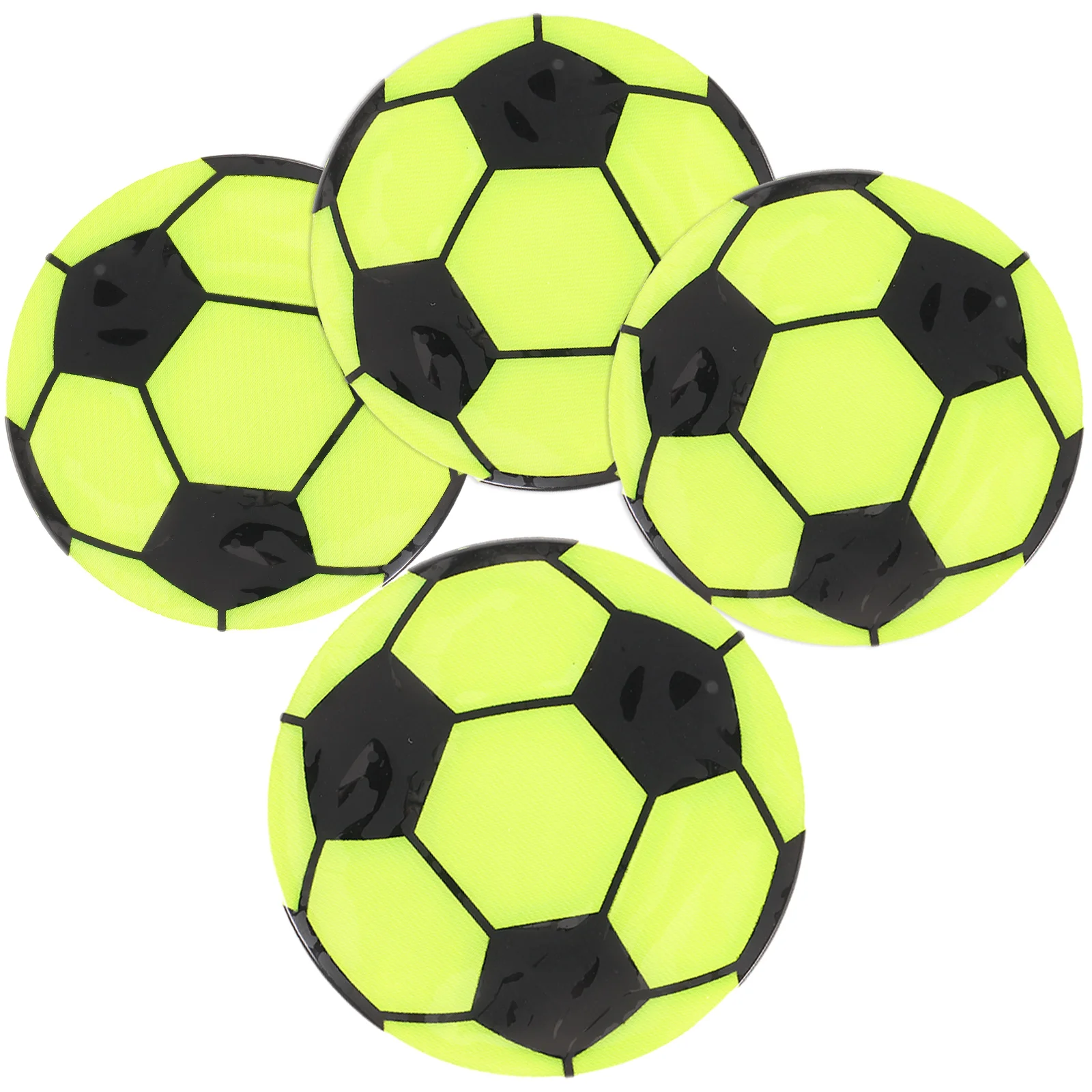 

1 Set Reflective Warning Stickers Fluorescent Yellow Soccer Pattern Car Bike Tire Wheel Decor Night Safety Stickers Riding
