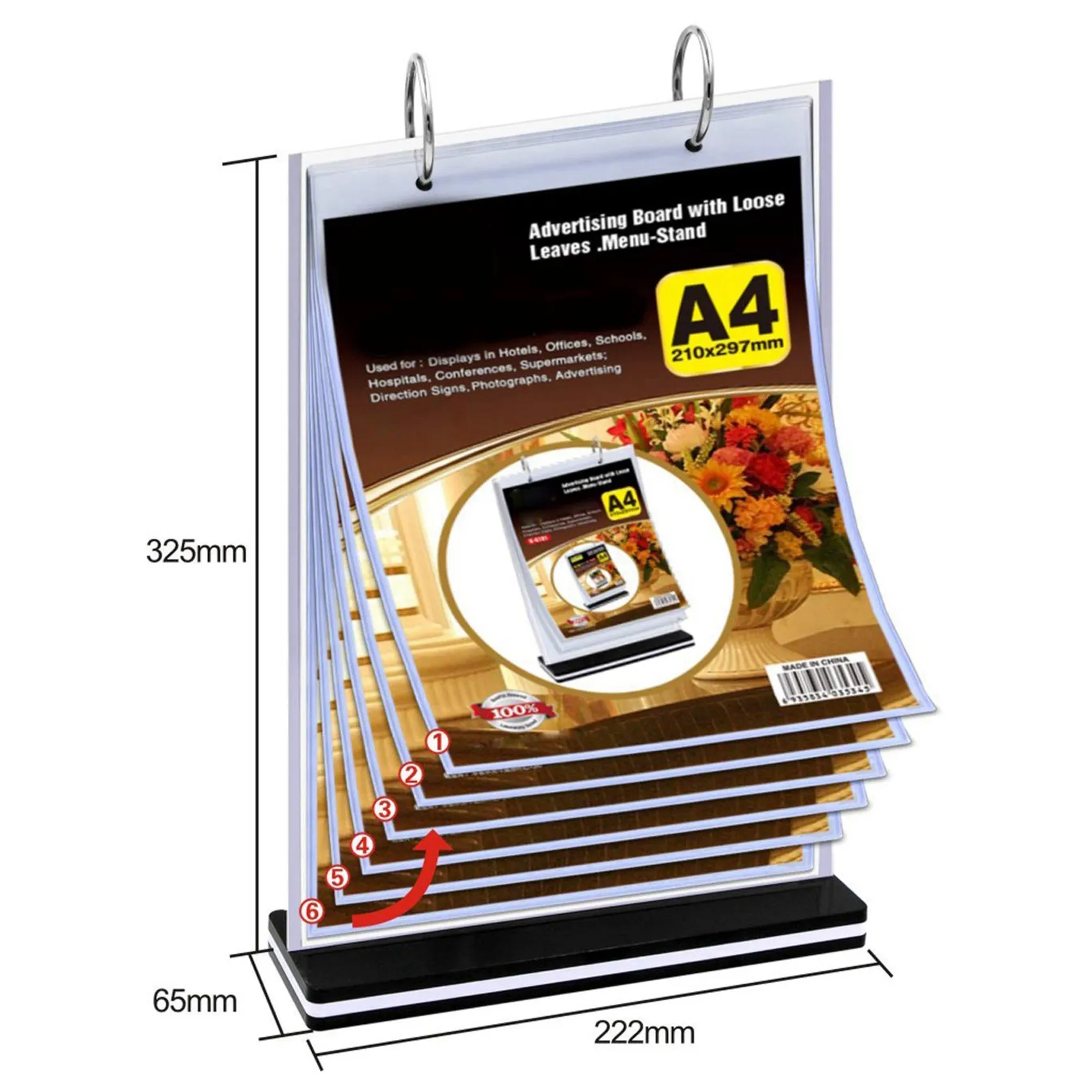 delicate-texture-2x-a4-multi-page-flip-display-card-label-display-stand-detachable-label-business-menu-holder