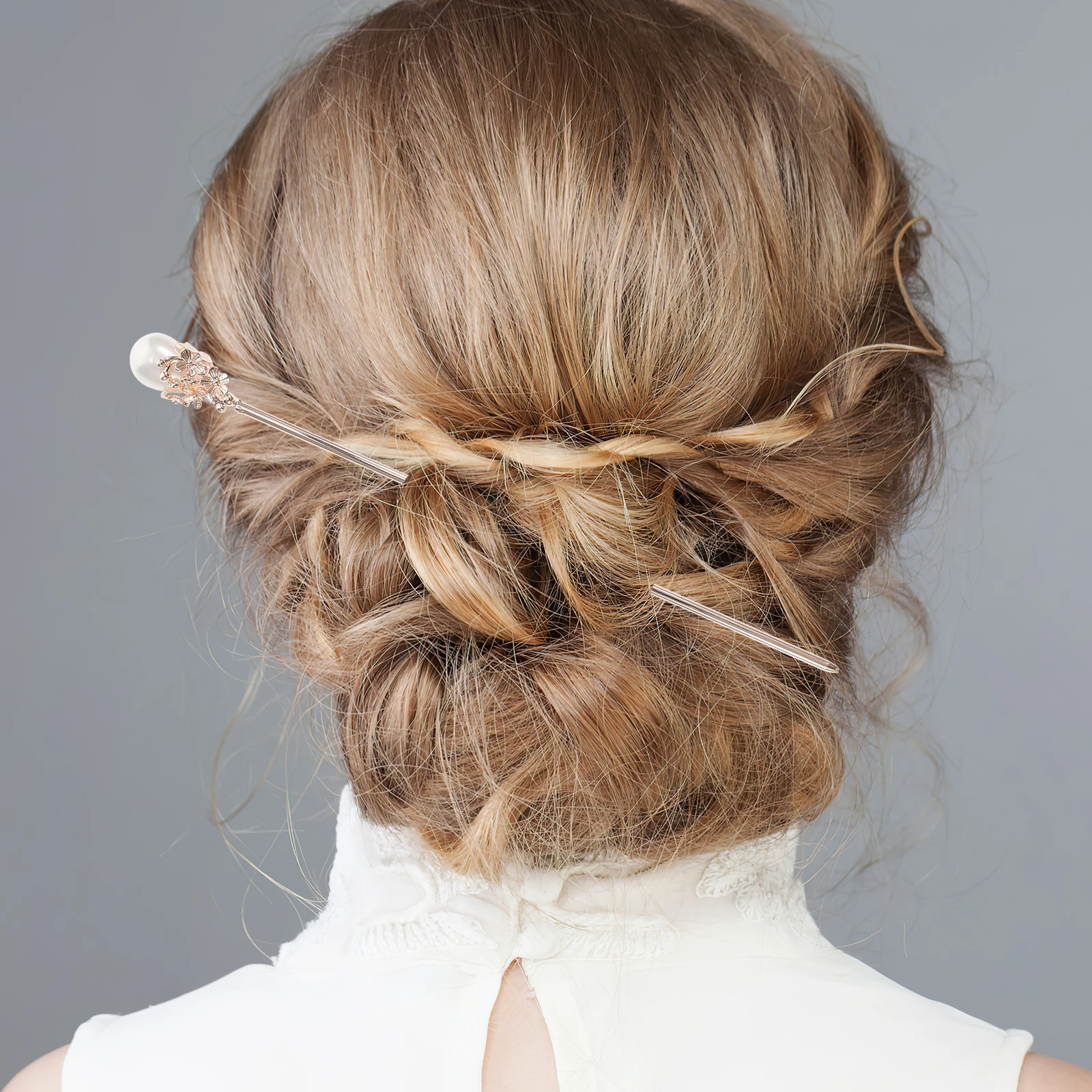 

2pcs Pearl Hairpin Retro Chinese Sticks Chignon Chopsticks Bead Accessories Girls Hairpins Elegant Safe Durable Wedding Party