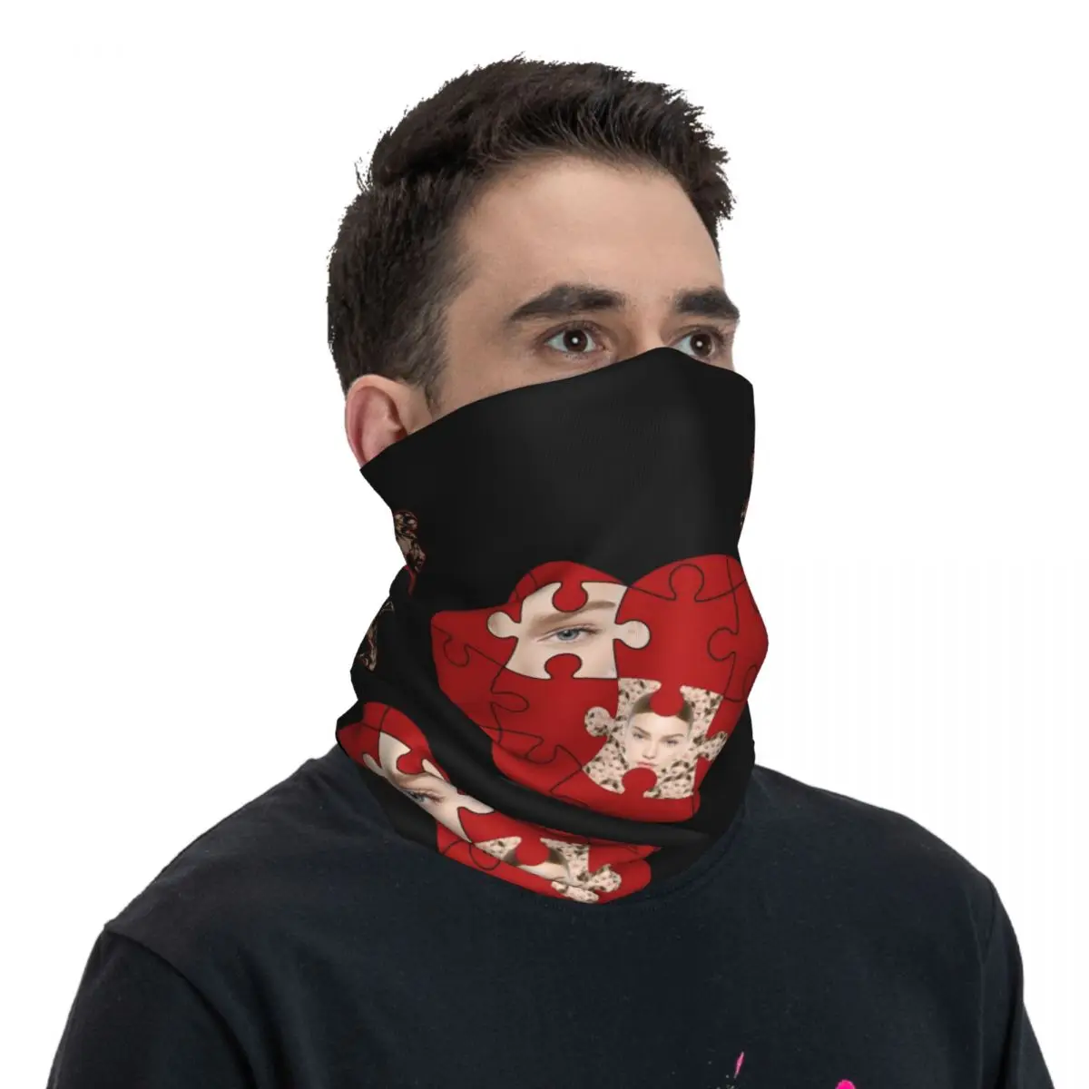Benutzerdefiniertes Puzzle-Design, individuelles Gesicht, Foto, Halstuch, Damen und Herren, winddicht, Winter, besondere Geschenke, Bandana-Schal zum Radfahren