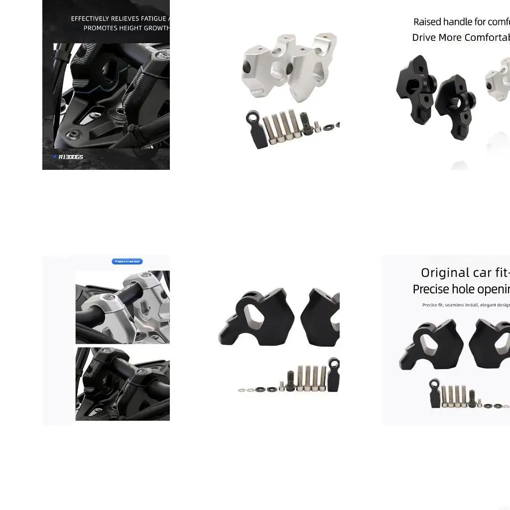 Handlebar Mount Risers Pair, Aluminum Blocks, 38 Mm Raise, 27 Mm Setback, Cockpit Hardware Package Included X37F