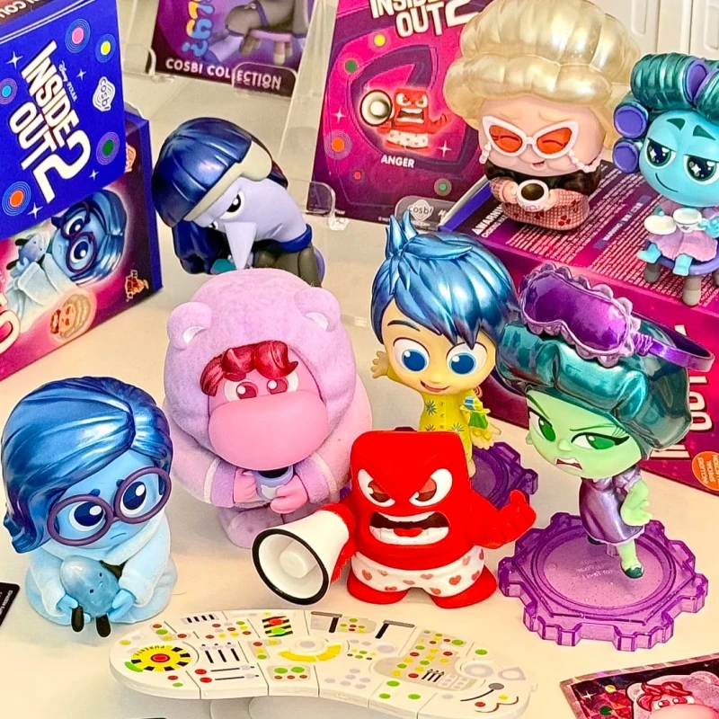 Genuine Hot Toys Inside Out 2 Pajama Party SeriesV2 Cosbi Blind Box Joy Sadness Disgust Nostalgia Anime Figure Toy Birthday Gift