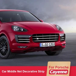For Porsche Cayenne 2011 2012 2013 2014 2015 2016 2017 Car Stainless Steel Middle Net Decorative Strip Exterior Modified Sticker