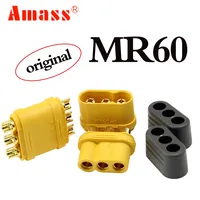 Amass MR60 Plug with P w/Protector Cover 3.5mm 3 Core Connector T plug Interface Connector Sheathed for RC Model