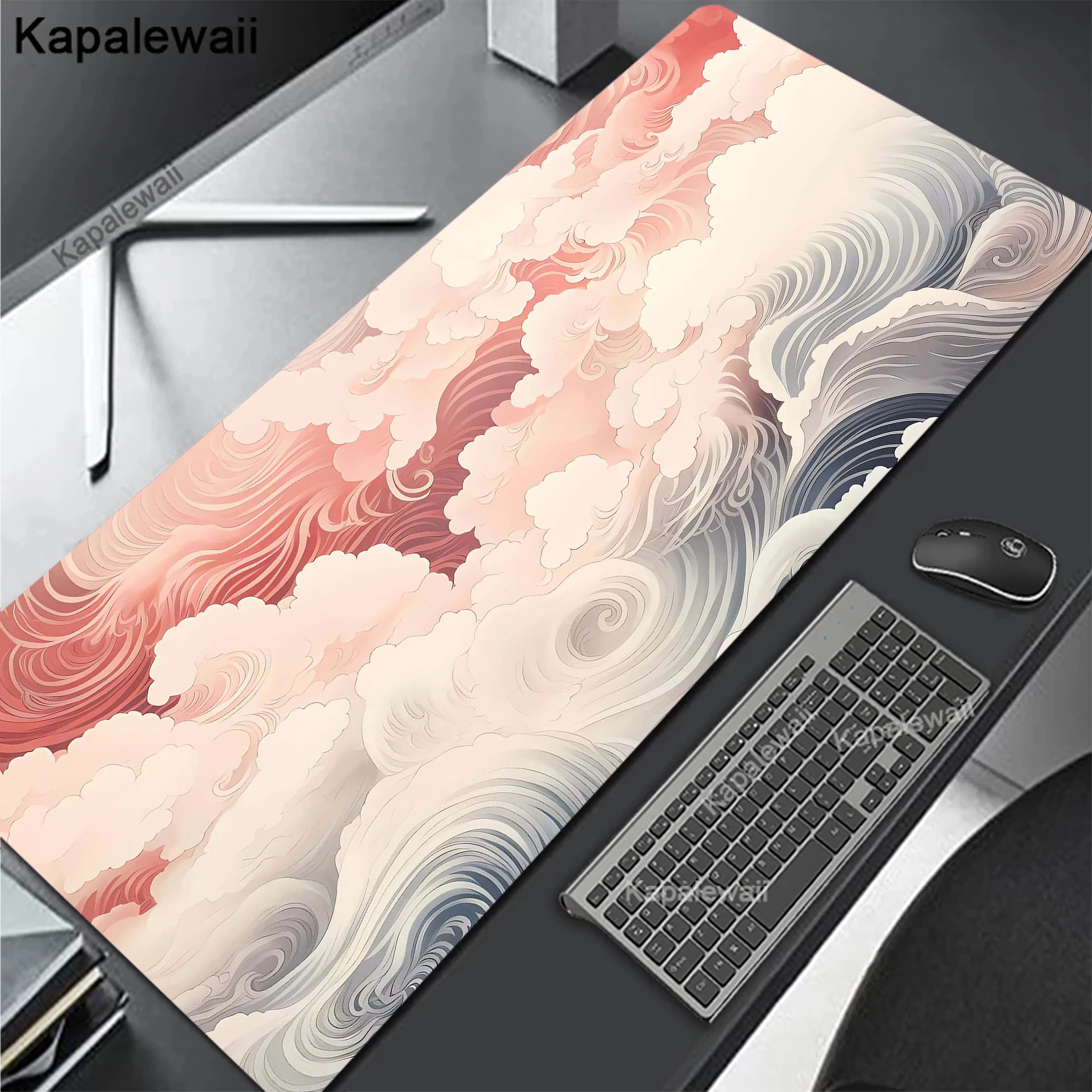 

Japanese Great Wave Art Gamer Mousepad Large Gaming Mouse Pad Computer Keyboard Pads Locking Edge Mouse Mat XXXL Desk Mat