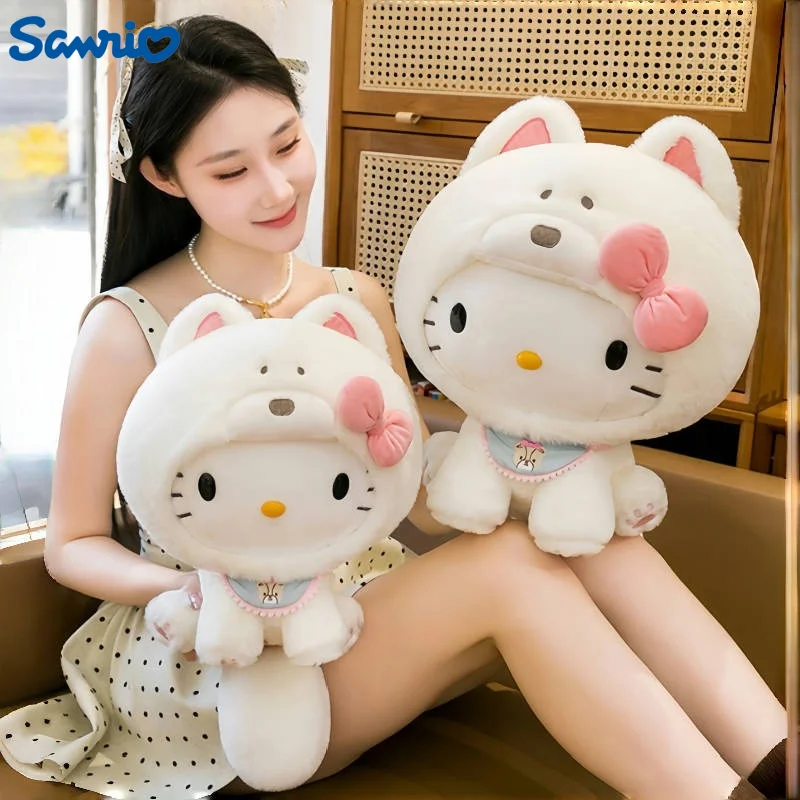 

40/50/60CM Big Size Sanrio Hello Kitty Plushies Cartoon Anime Stuffed Kawaii Comfortable Soft Doll Ornament Children Toy Gift